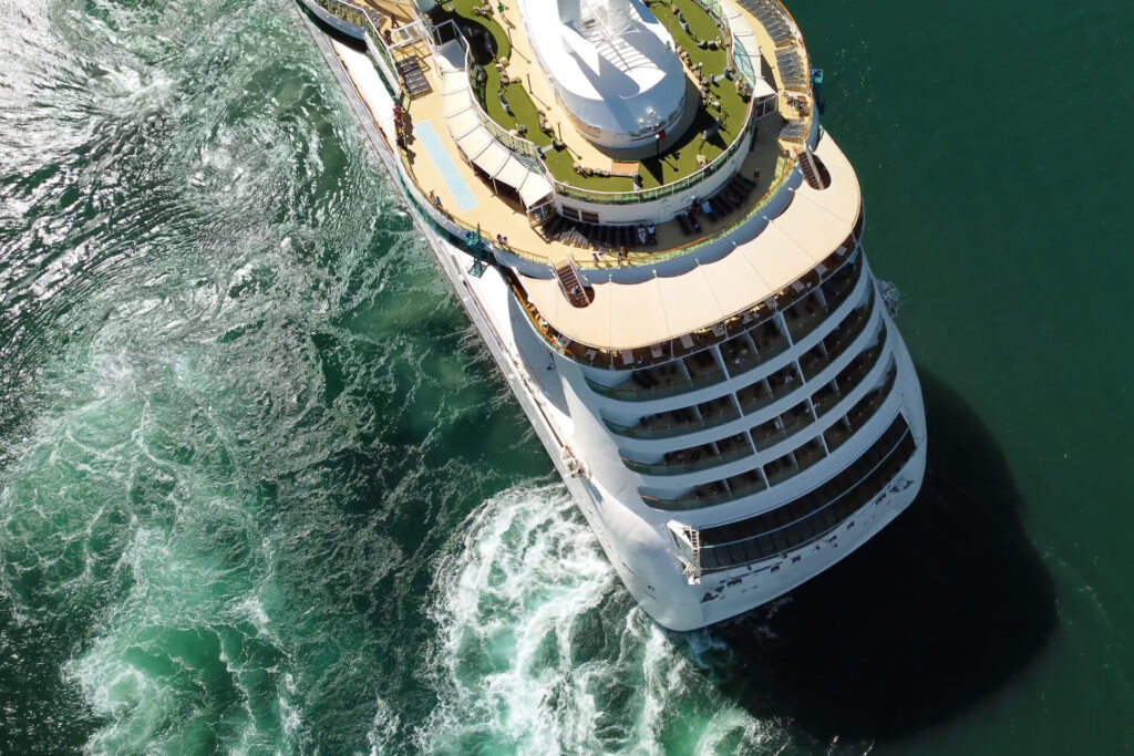cruise ship at sea