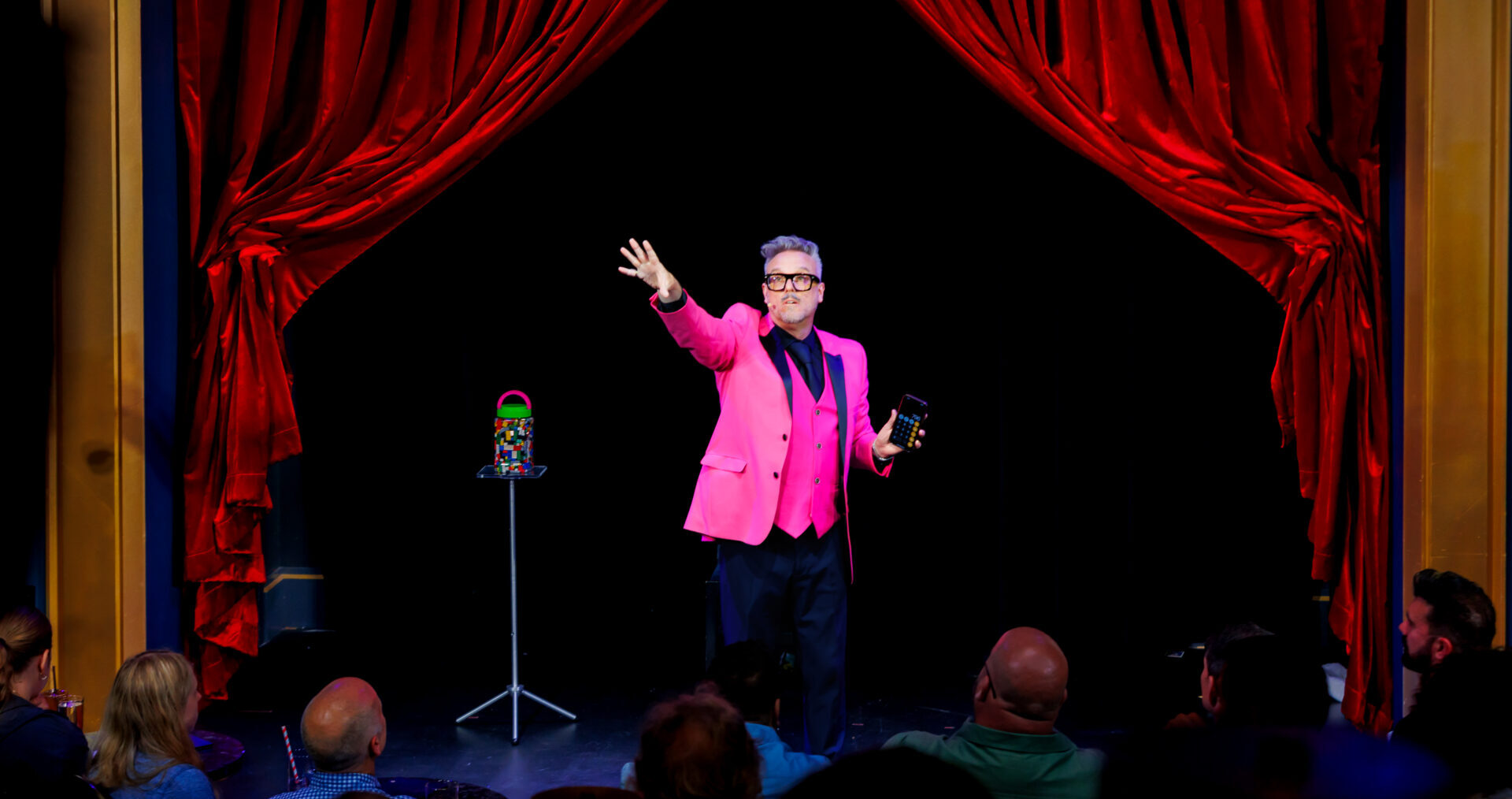Professional magicians performing a variety of magical acts at Ministry of Magic events Manuel Martinez master of close-up magic