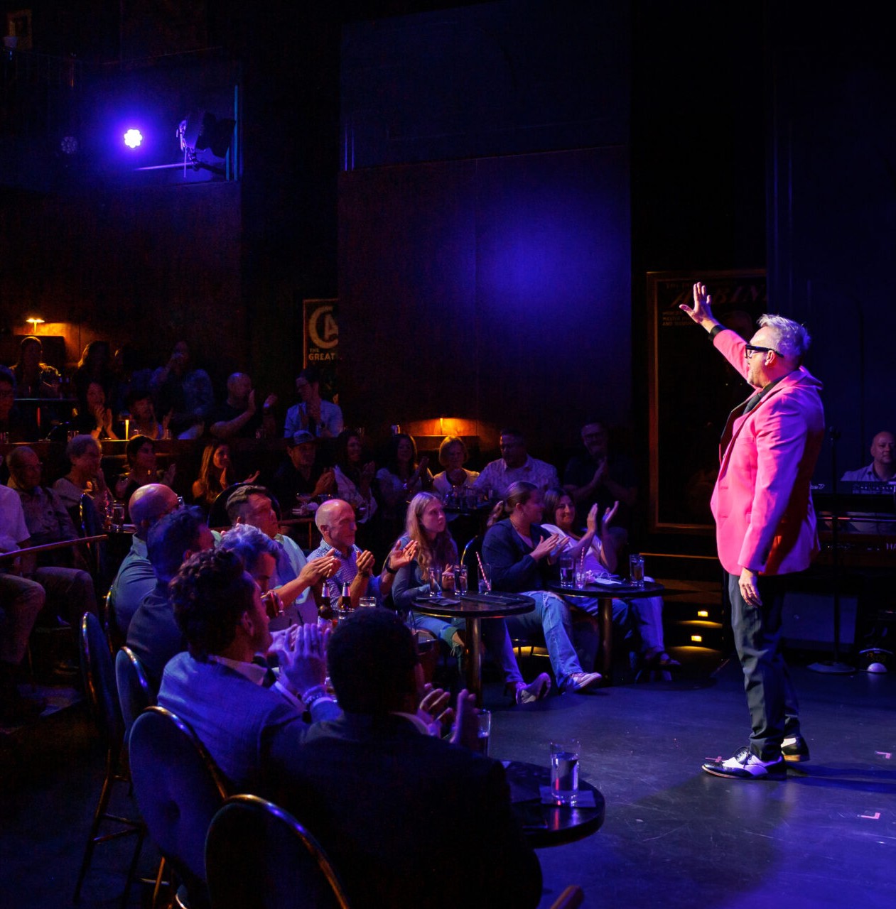 Magician Manual Martinez performing in front of a crowd