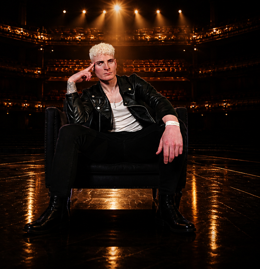 Hypnotist sitting in chair