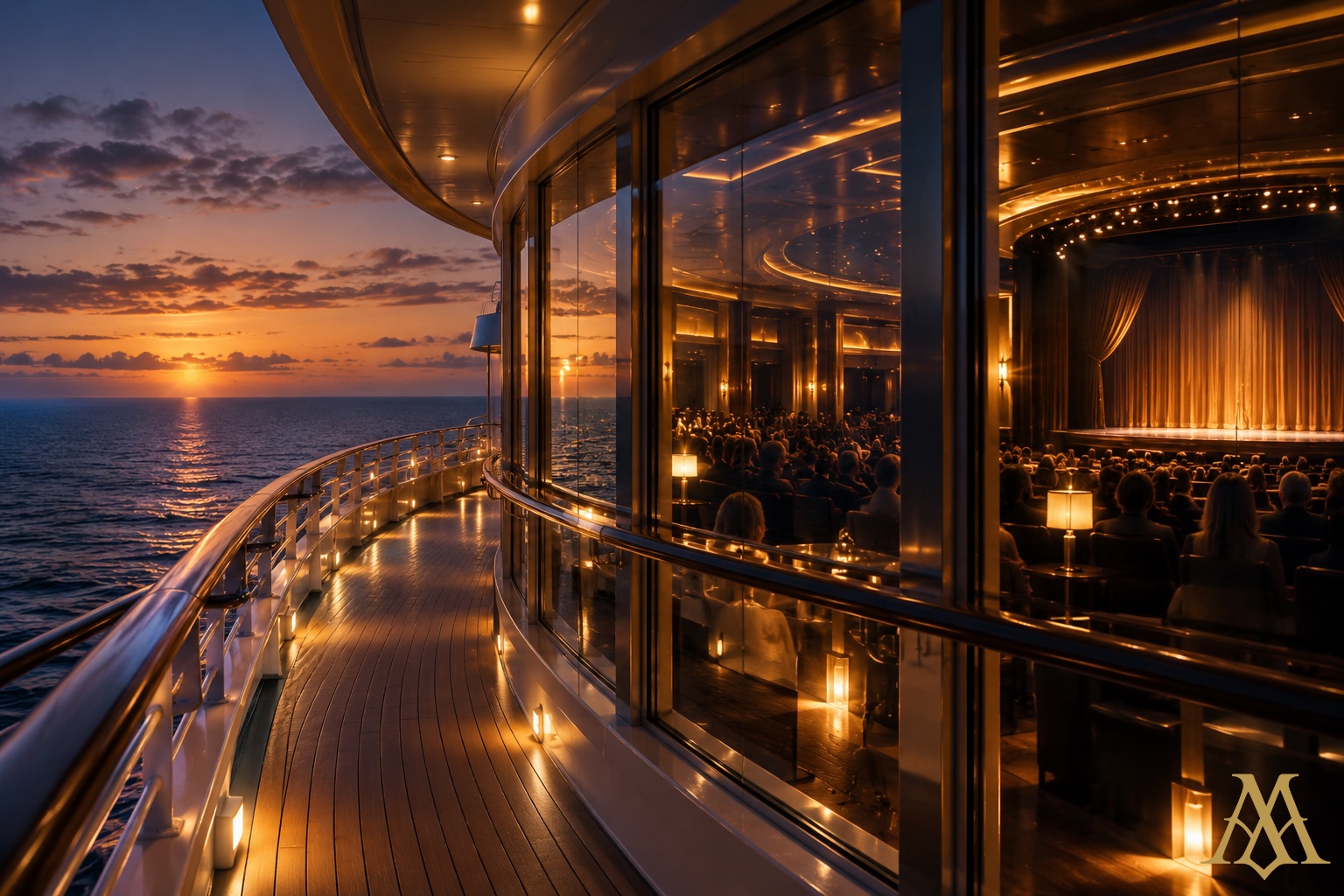 Sunset from a cruise ship